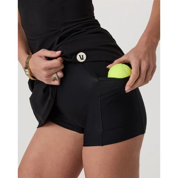 Vouri One Shot Performance Stretch Knit Mini Tennis Dress Black Women's L NWT - Picture 3 of 14